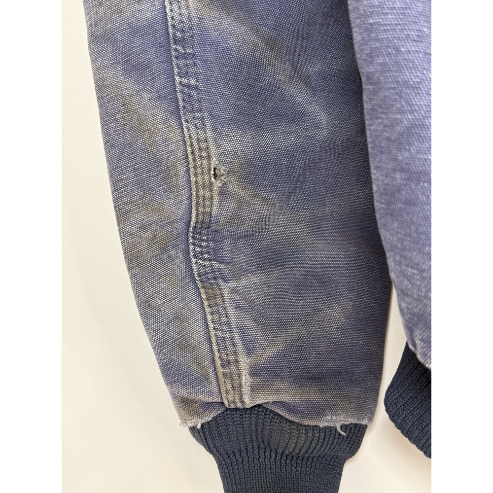 Vintage Carhartt 376-20 Navy Blue Destrsssed Rental Workwear Jacket Size Large - Picture 7 of 13